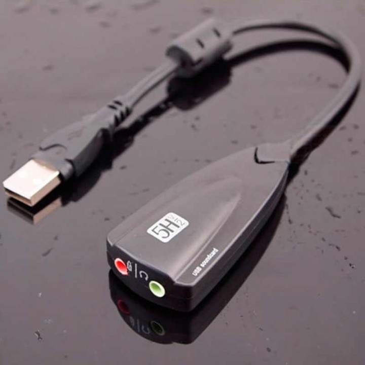 Внешняя звуковая карта 5HV2 (USB sound card) с разъёмами 3,5мм 