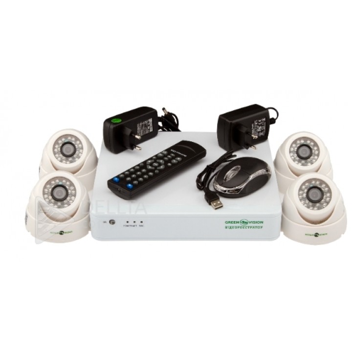Купить Комплект видеонаблюдения Green Vision GV-K-S12/04 1080P: цена, характеристики | Dellta Computer 