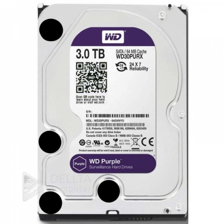Жорсткий диск Western Digital Purple 3TB 64MB 5400rpm WD30PURX 3.5 SATA III