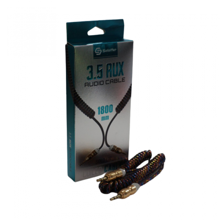 AUX кабель 3.5 m/m спираль soloffer solo-L17 1.8m
