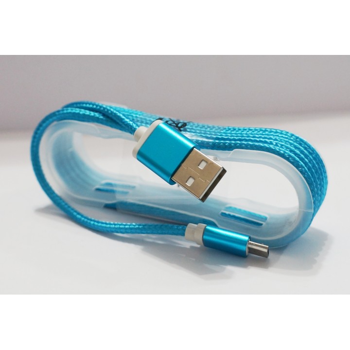 Кабель USB V8 канат 1.5м голубой