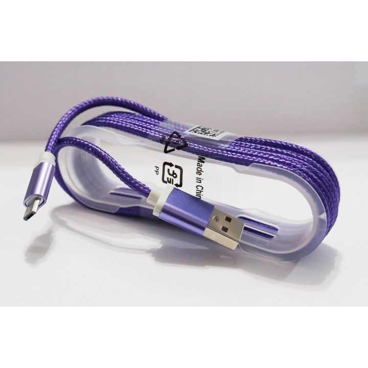 Кабель USB V8 канат 1.5м фиолетовый