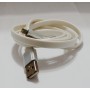 Кабель USB micro V8 1m плоский белый