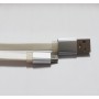 Кабель USB micro V8 1m плоский белый
