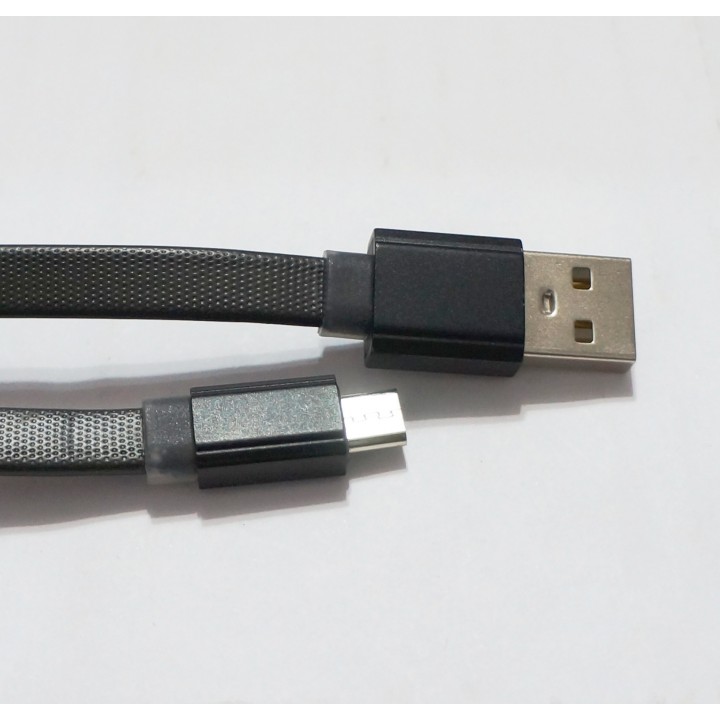 Кабель USB micro V8 1m плоский черный