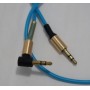 AUX кабель 3.5m/m угловой синий