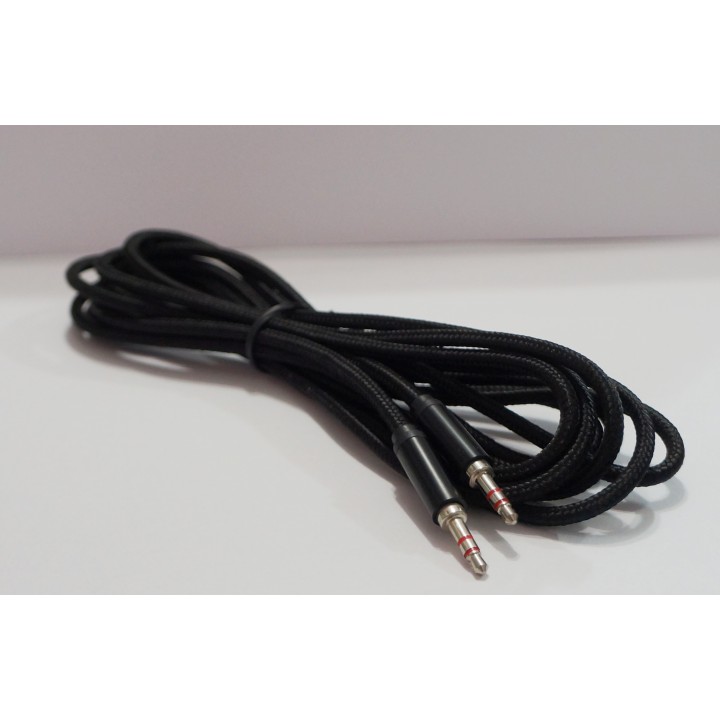AUX кабель 3.5m/m ткань 3m черный