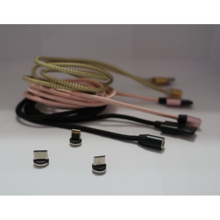 Кабель Usb магнитный круглый 3in1  micro , lightning, type-c (360* Magnetic Cable)