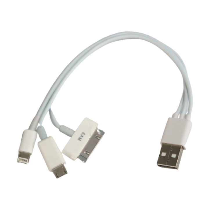 Кабель 3 in 1 (v8 iphone 4,5)