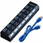 Хаб 7 портовый switch hub 3.0 с выключателями