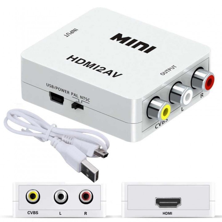 Конвертер MINI HDMI to AV с поддержкой разрешения 1080p