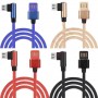 Кабель Usb V8  угловой Тканевые  с плетеными проводами