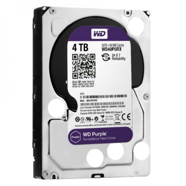 Жесткий диск Western Digital Purple 4TB 64MB 5400rpm WD40PURX 3.5 SATA III
