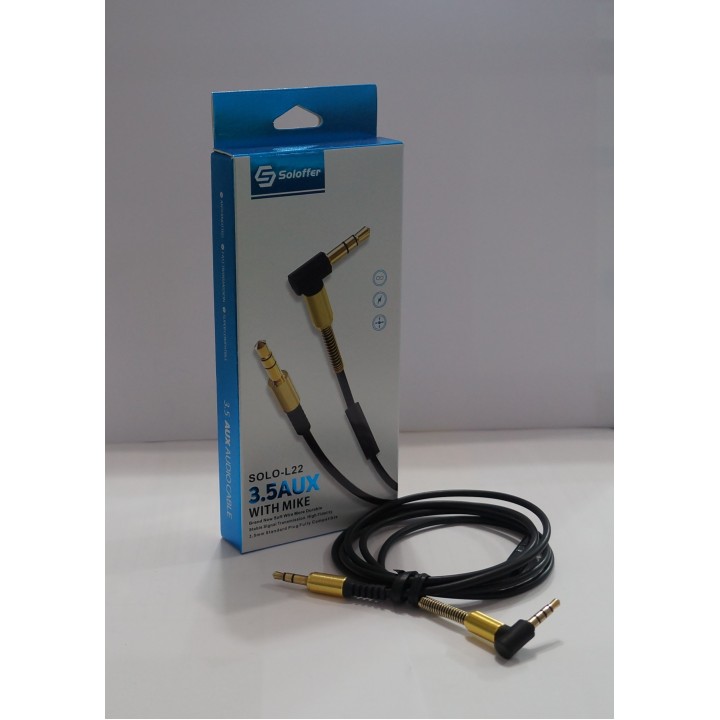 AUX кабель 3.5 m/m угловой Soloffer L22