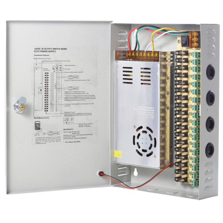 Блок питания CCTV Power Supply 12V30A S18CH-360-12