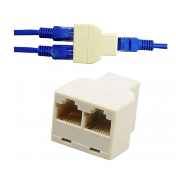 Переходник-разветвитель витой пары UTP Rj-45 F to 2*RJ-45 F (1 Rj45 to 2 Rj45)