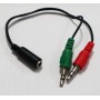Перехідник стерео 3.5F 4pin на 2*3.5 M (мікрофон + навушник)