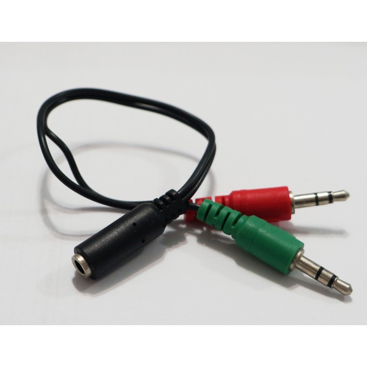 Перехідник стерео 3.5F 4pin на 2*3.5 M (мікрофон + навушник)