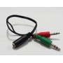 Перехідник стерео 3.5F 4pin на 2*3.5 M (мікрофон + навушник)