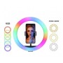 Кольцевая лампа для профессиональной съемки RGB LED Soft Ring Light MJ-33 33 cm радужная-гибрид