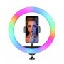 Кольцевая лампа для профессиональной съемки RGB LED Soft Ring Light MJ-33 33 cm радужная-гибрид