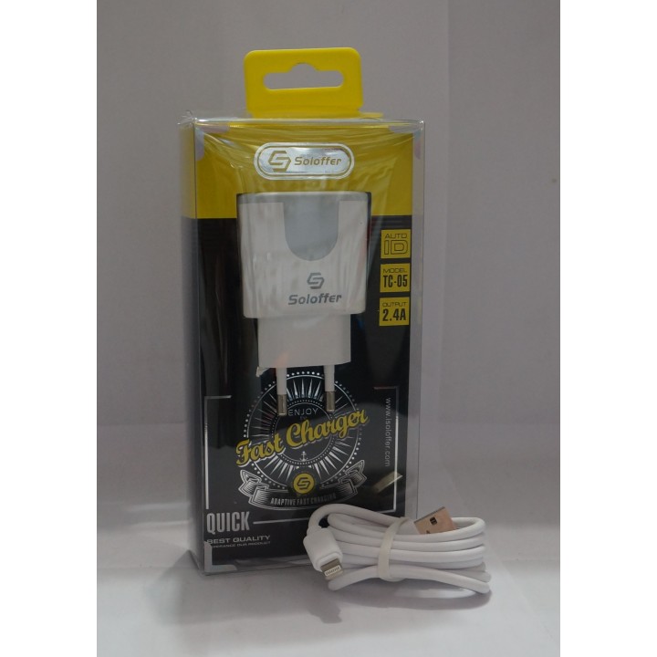 Сетевое зарядное устройство Solofer TC-05 + кабель usb iphone
